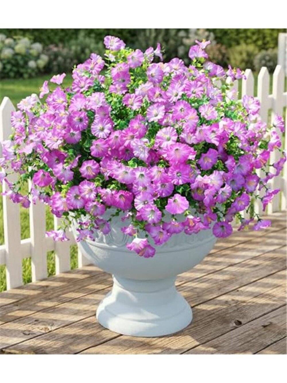 Artificial Morning Glory Flowers Purple Silk Fake Plants Outdoor Yard Garden Set